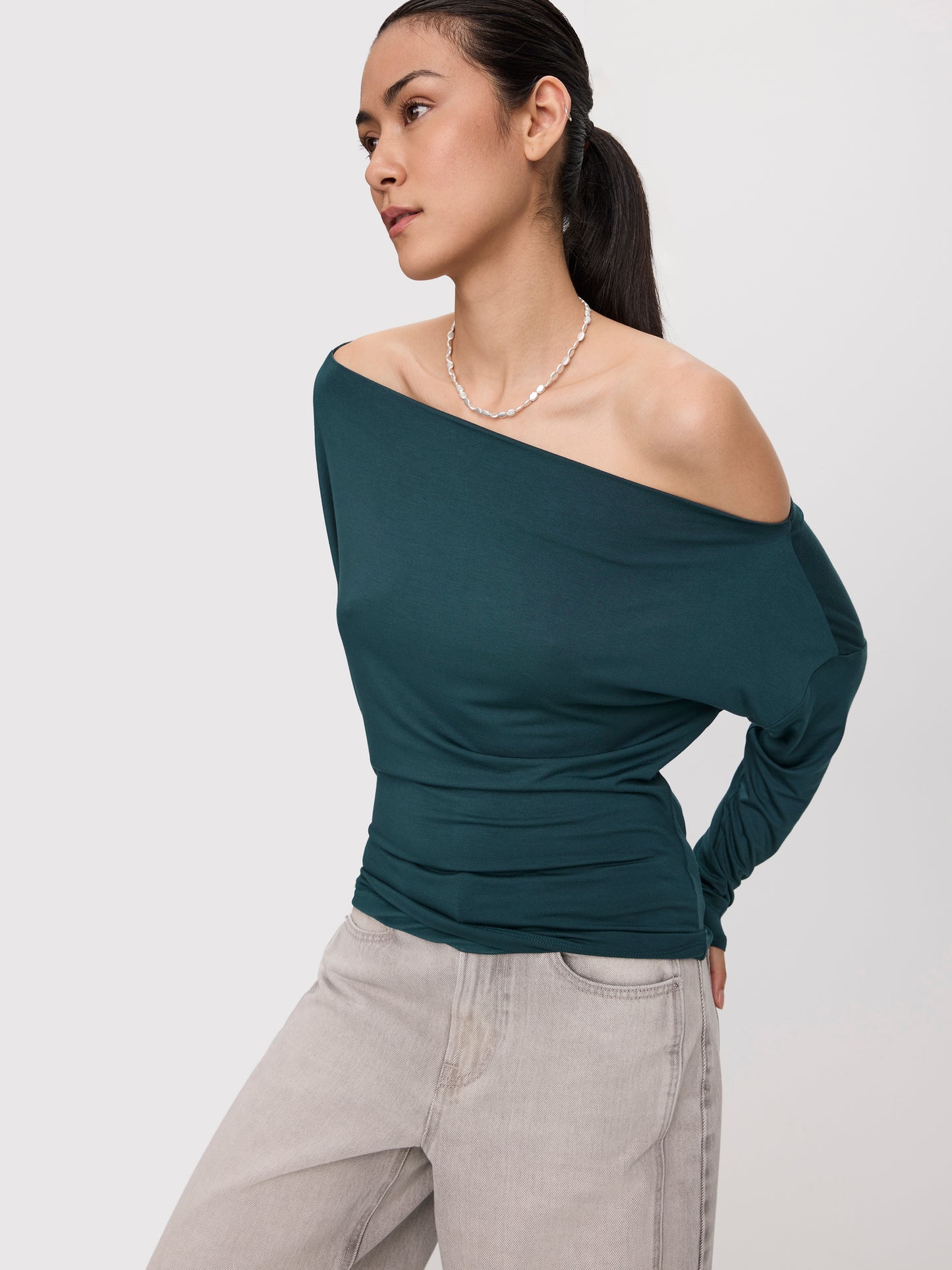 Long-Sleeve Off-the-Shoulder Top
