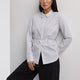 Striped Long-Sleeve Poplin Shirt with Self-Tie Sash