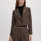 Short One-Button Houndstooth Blazer
