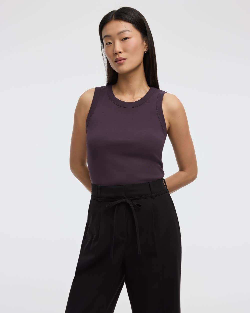 Ribbed Crew-Neck Tank - R Essentials