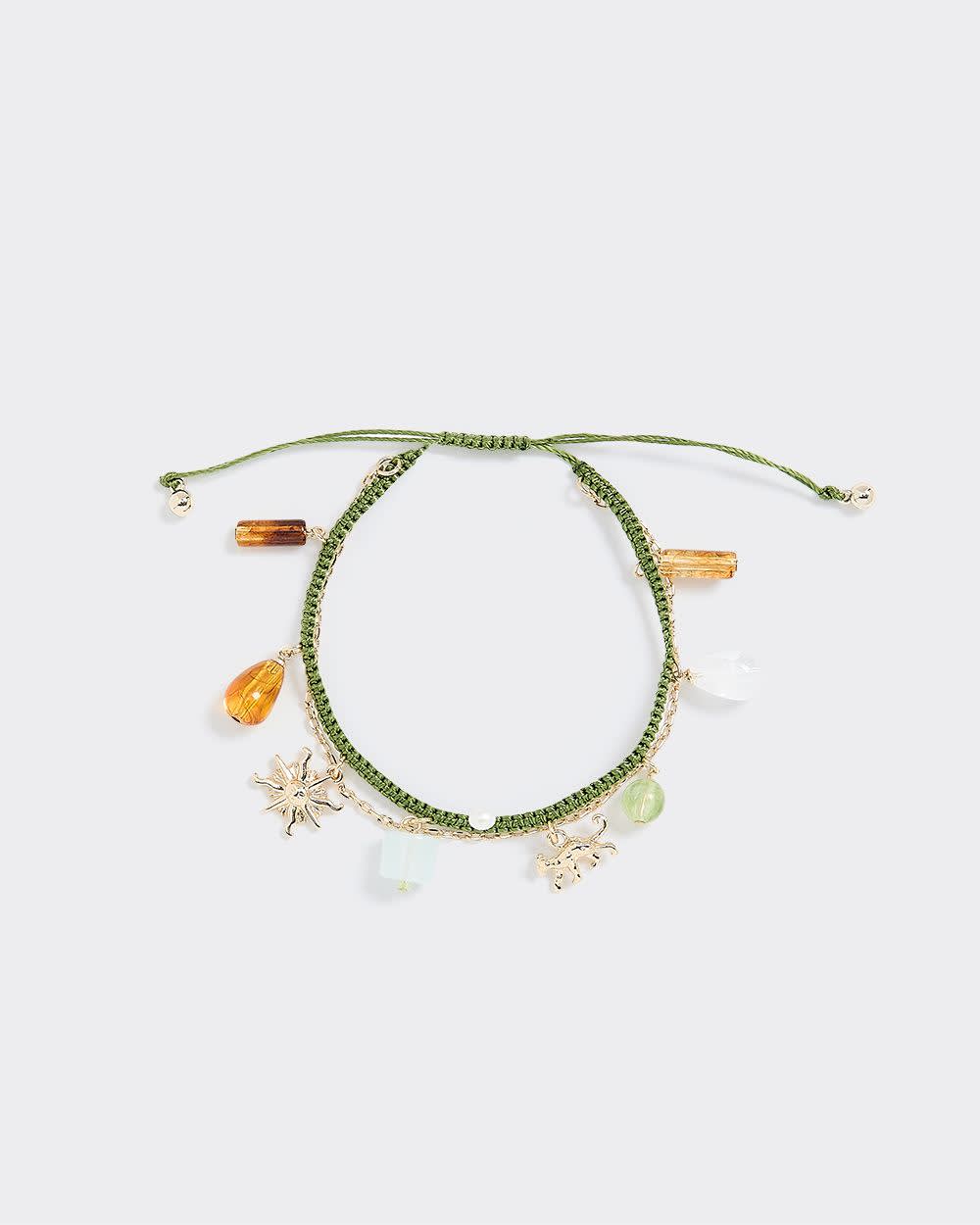 Cord Bracelet with Charms