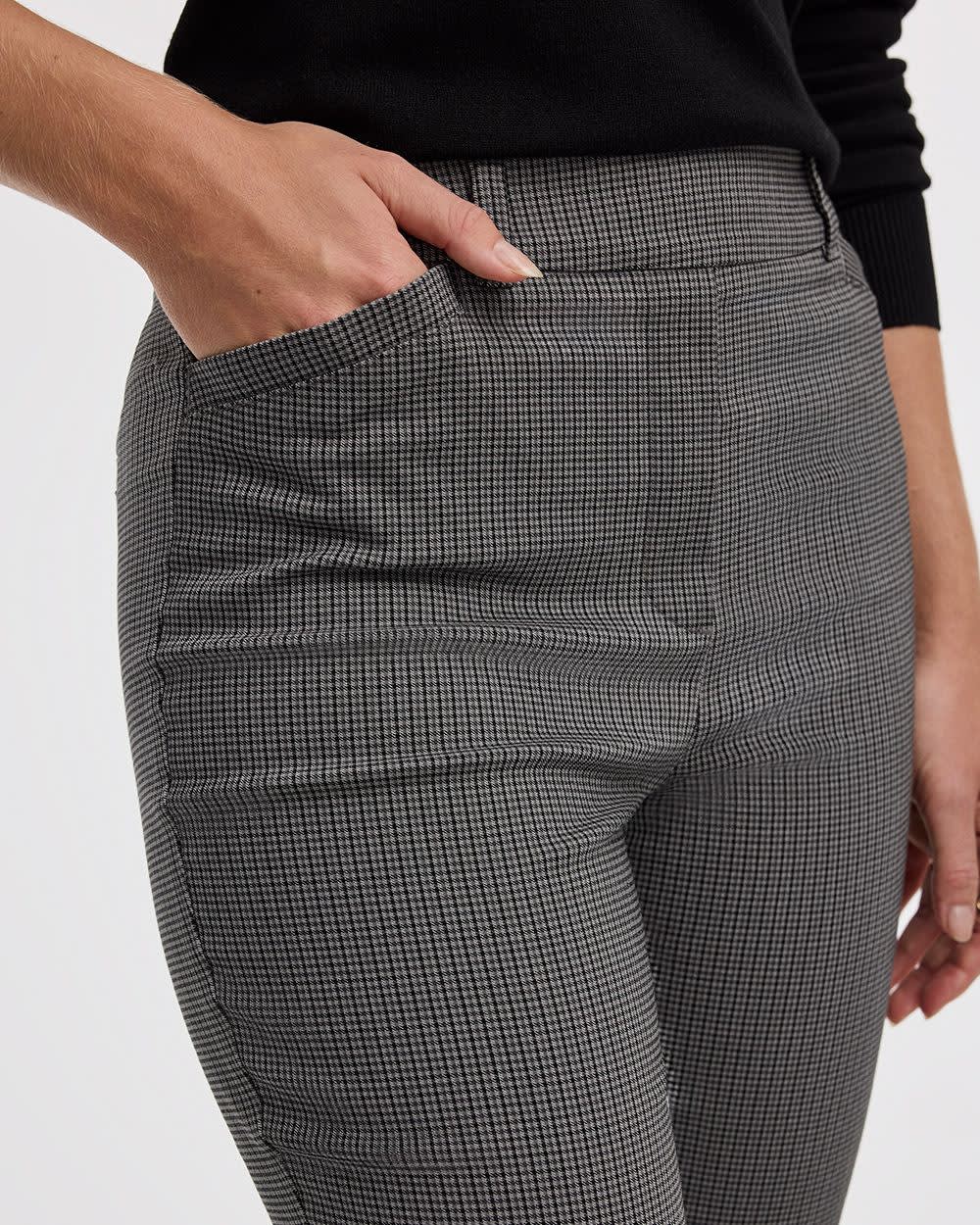 Straight-Leg High-Rise Houndstooth Pants - The Iconic (R)