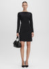 Long-Sleeve Boat-Neck Mini Dress