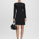 Long-Sleeve Boat-Neck Mini Dress