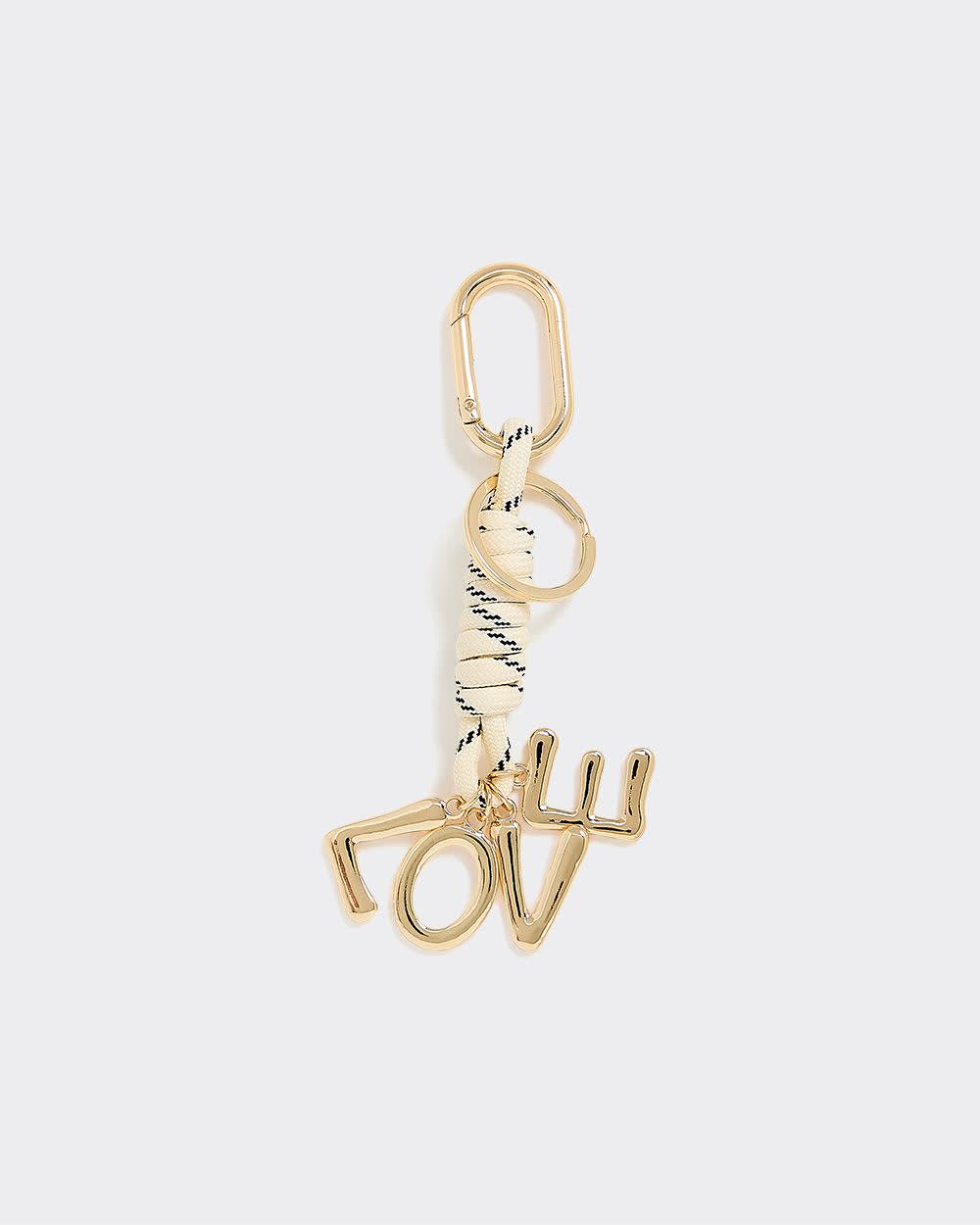 Knotted Bag Charm with "LOVE" Charms