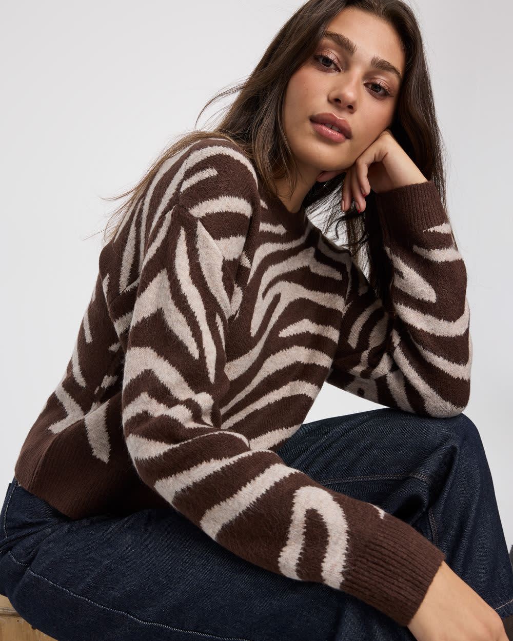 Pull à manches longues et col rond