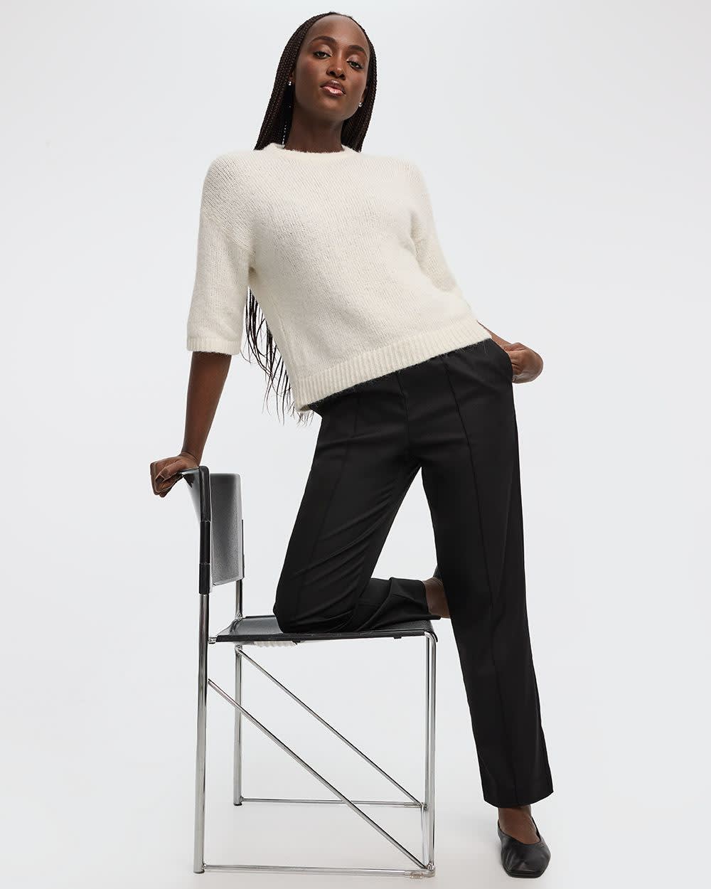 Straight-Leg Pintuck Pant