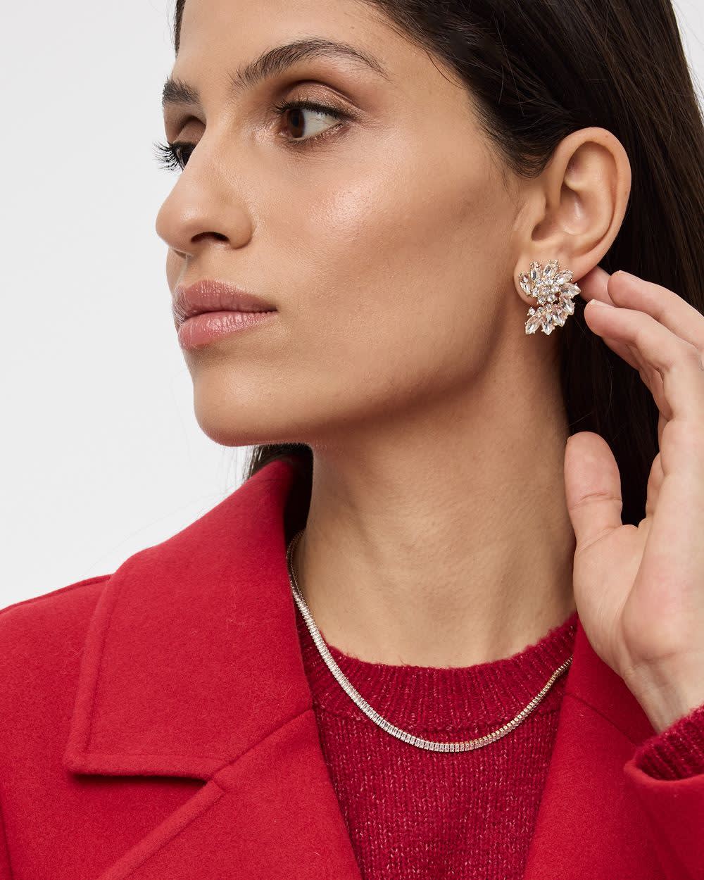 Swirl Earrings with Rhinestones