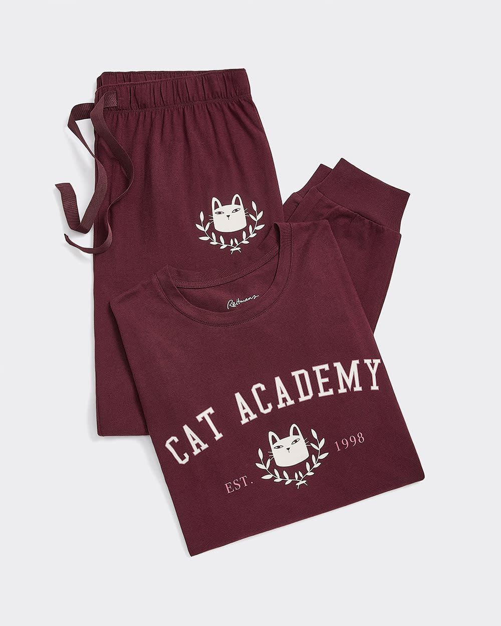 Long-Sleeve Top and Jogger Cotton Pyjama Set
