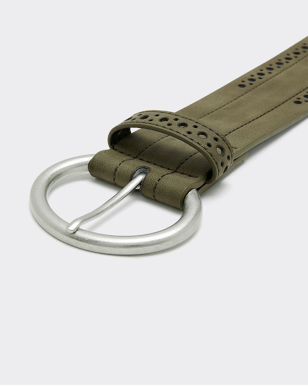Ceinture à détails perforés en faux cuir