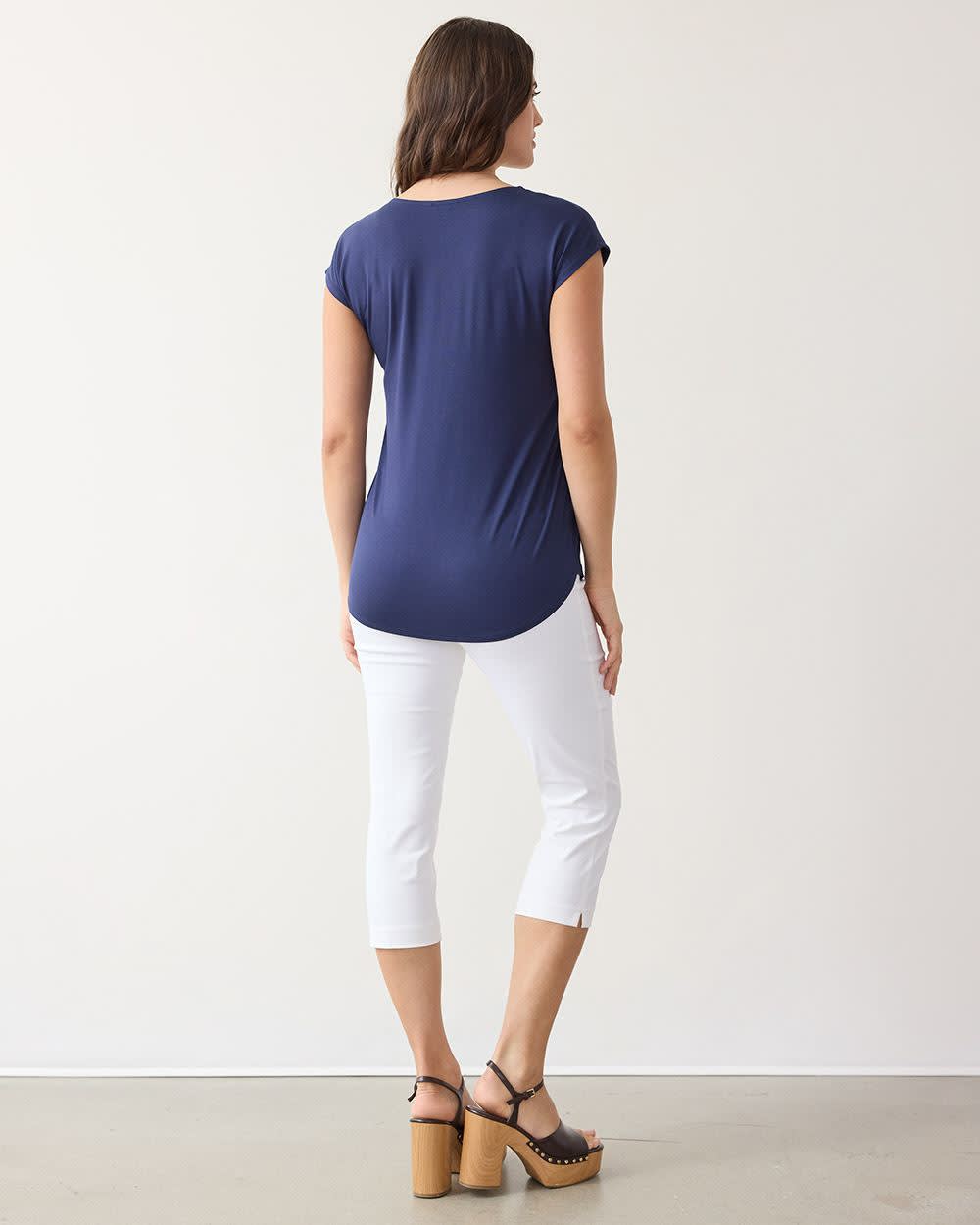 Tunique à manches très courtes et col V