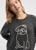 Long-Sleeve Crew-Neck Pullover with Dog