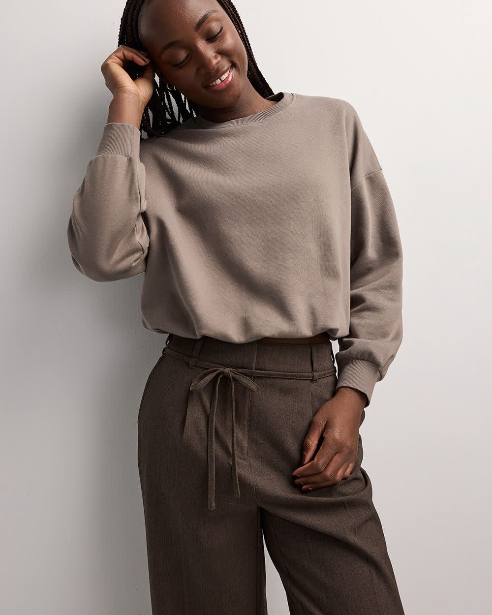 Fleece Sweatshirt with Bubble Hem