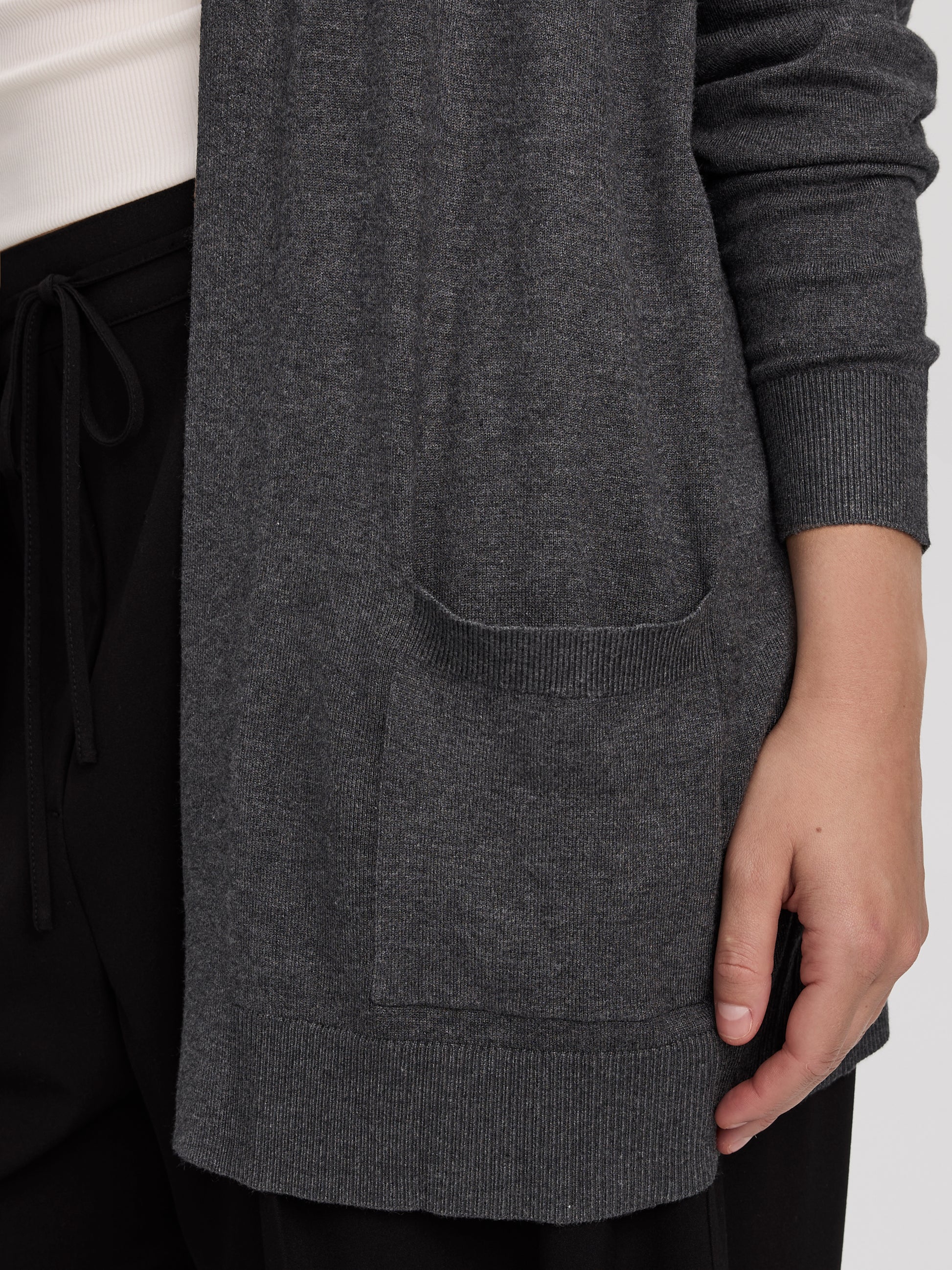 Long-Sleeve Open Cardigan with Pockets - R Essentials