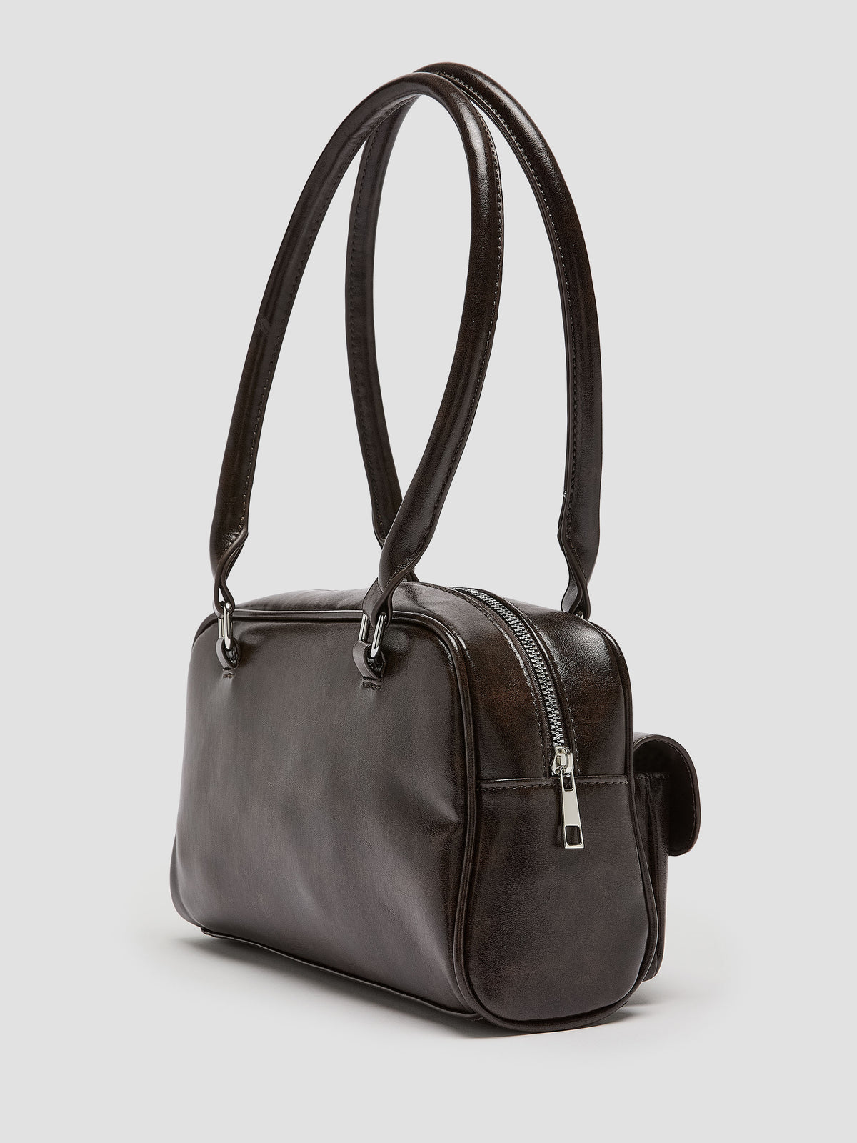 Multi-Pockets Faux-Leather Shoulder Bag