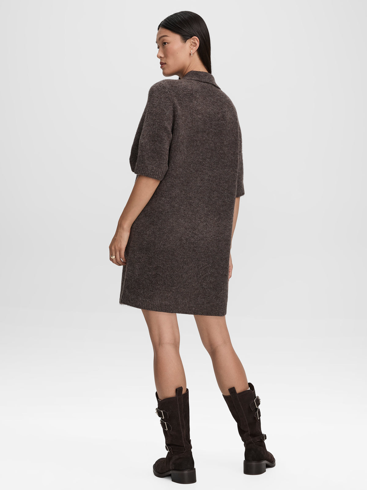 Short-Sleeve Polo Mini Dress