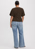 Short-Sleeve Crew-Neck Tee with Shirred Sides