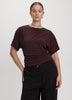 Short-Sleeve Crew-Neck Tee with Shirred Sides