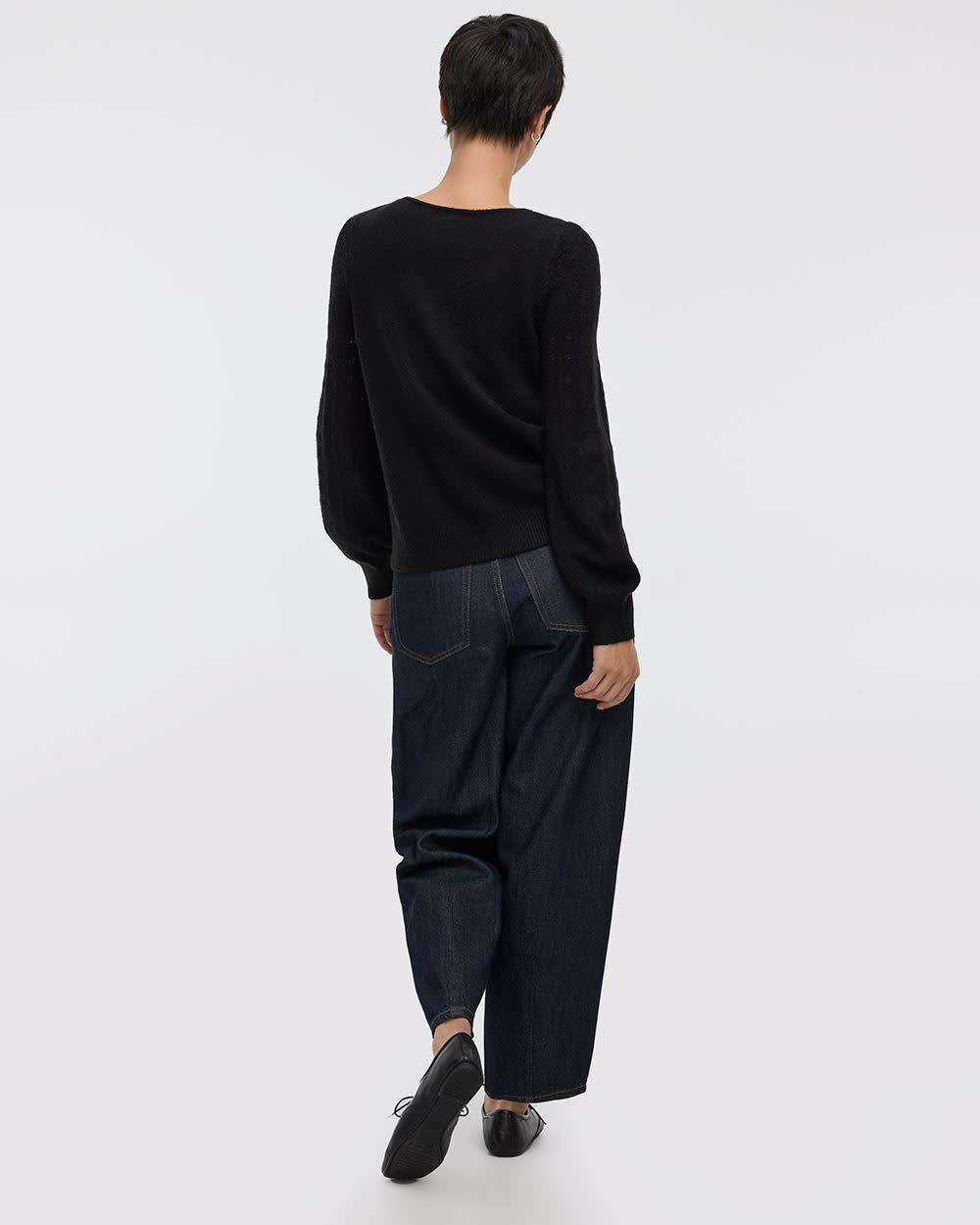 Pull DouceMaille à manches longues ballons et col V