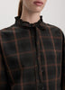 Long-Sleeve Blouse with Mock Neckline with Ruffles
