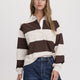 Striped Long-Sleeve Rugby-Style Top