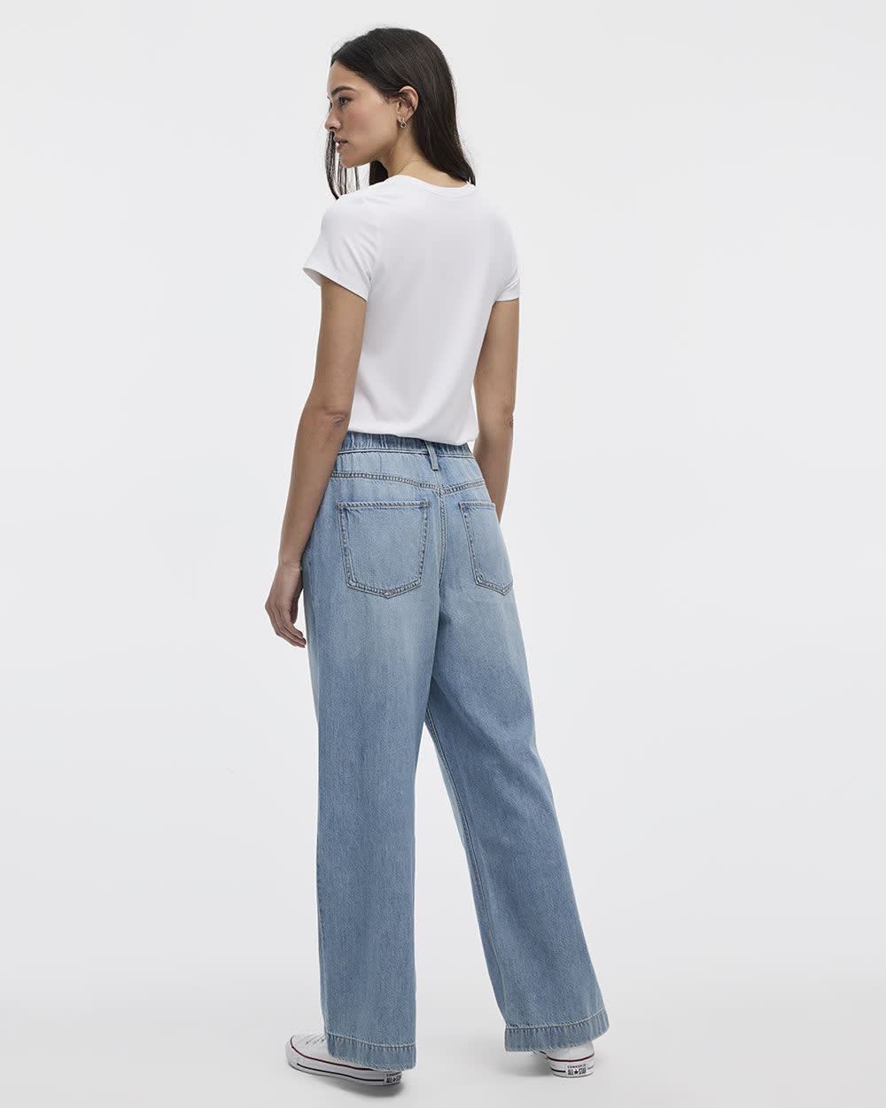 Wide-Leg Mid-Rise Jean with Drawstring