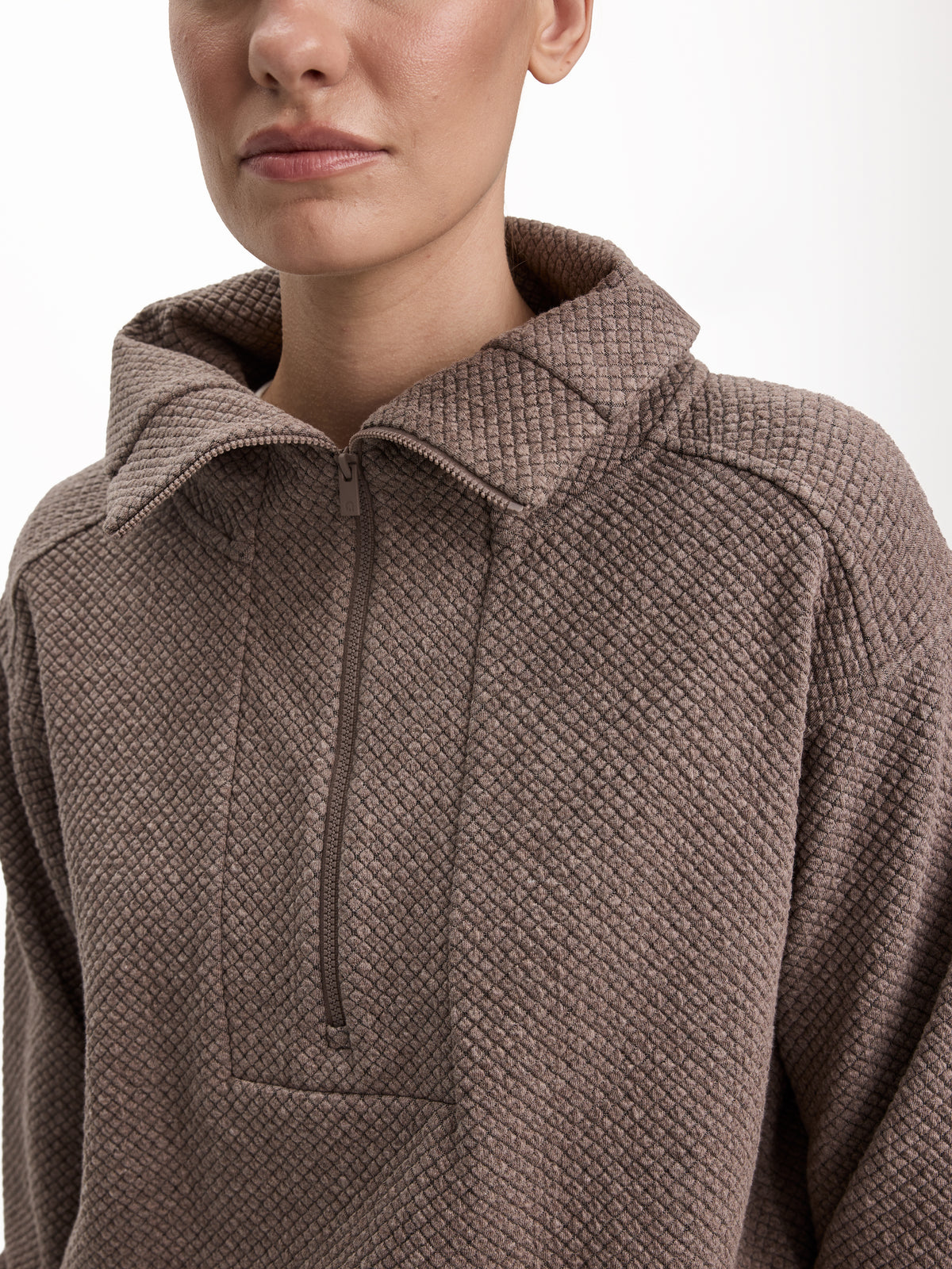 Half-Zip Textured Pullover - Hyba