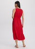 Sleeveless Split-Neck Midi Dress