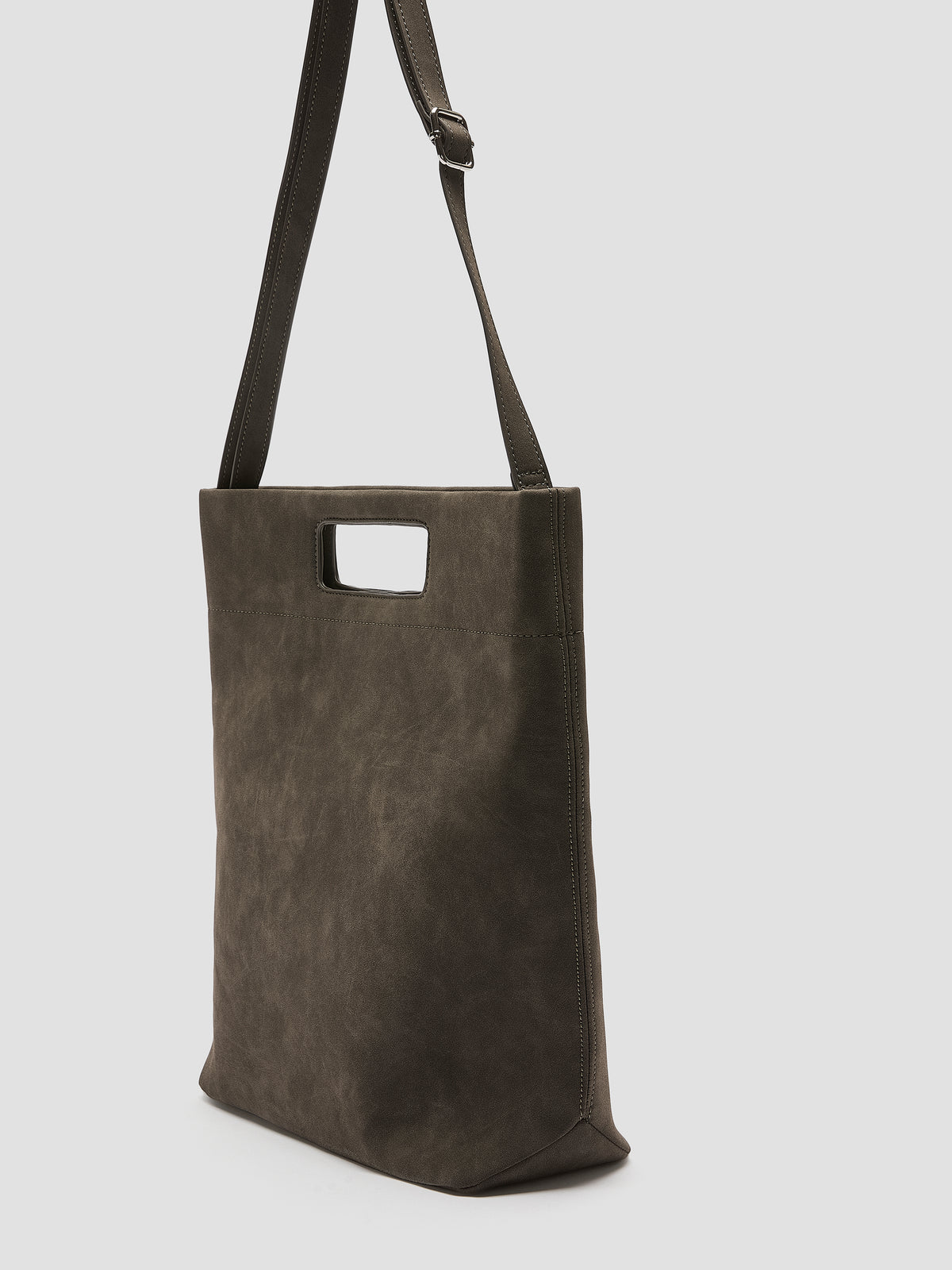 Structured Faux-Suede Tote Bag