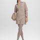 PlushSoft Long-Sleeve Cable-Knit Mini Dress with Johnny Collar