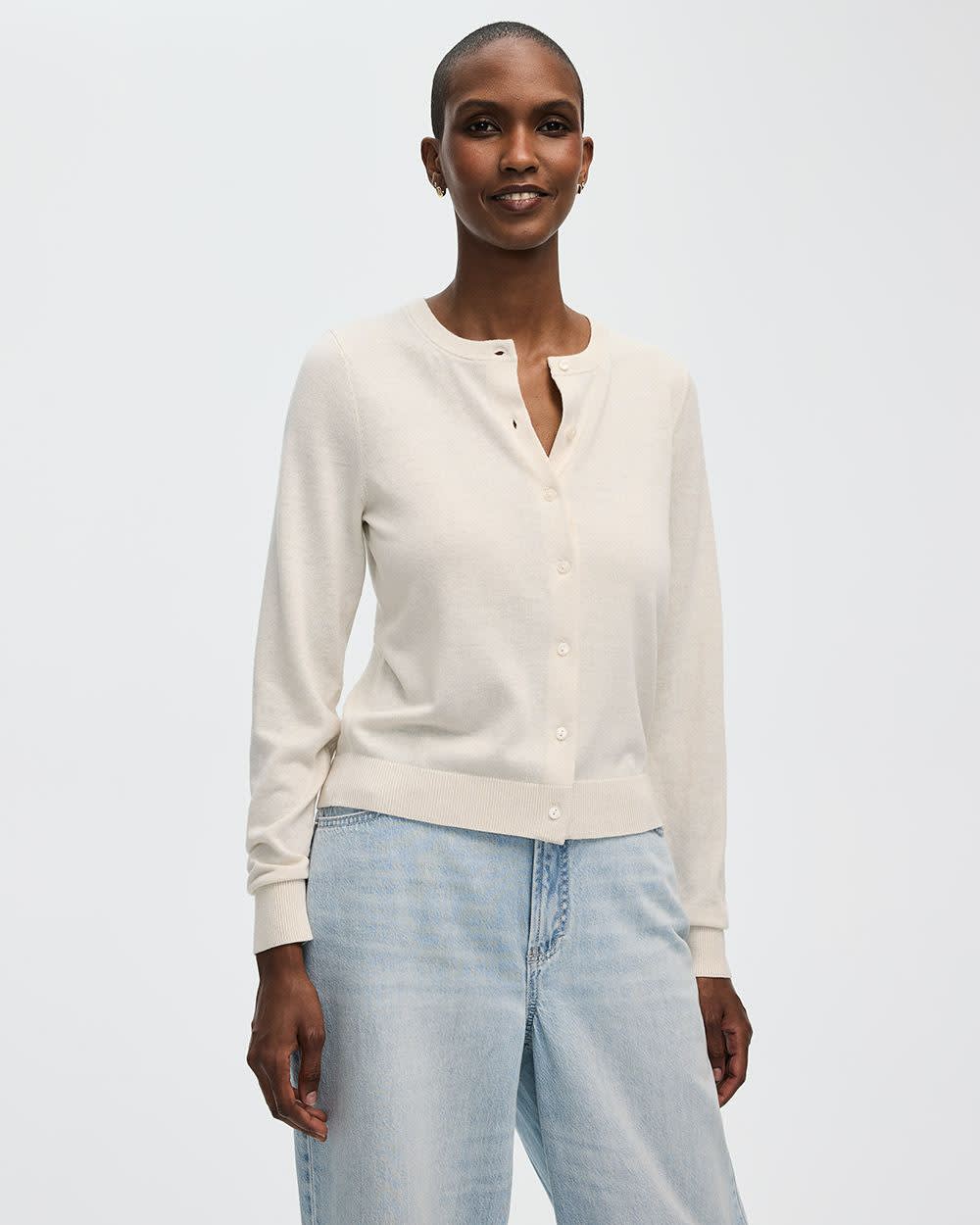 Crew Neck Cardigan - R Essentials