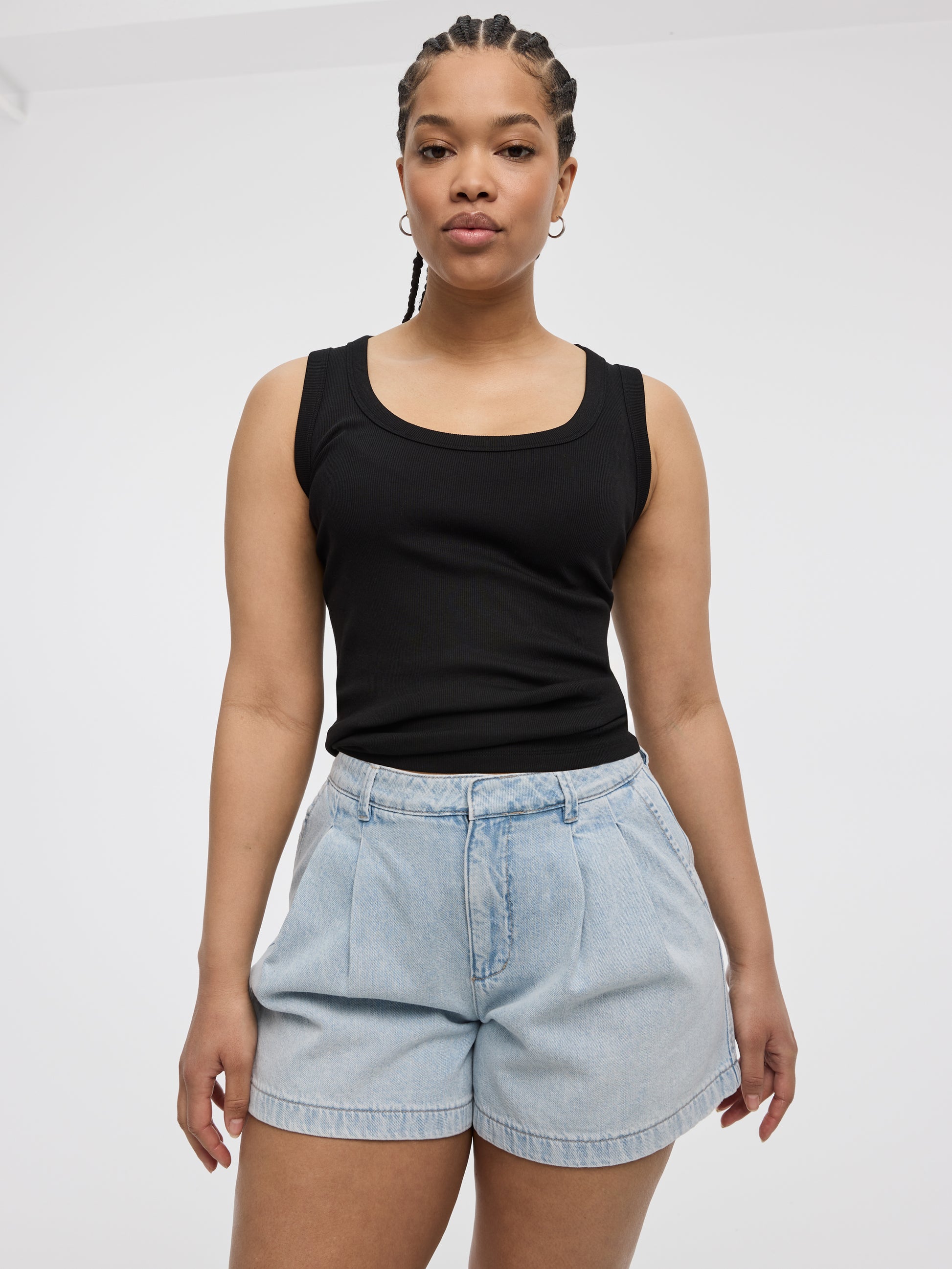 Scoop-Neck Ribbed Tank