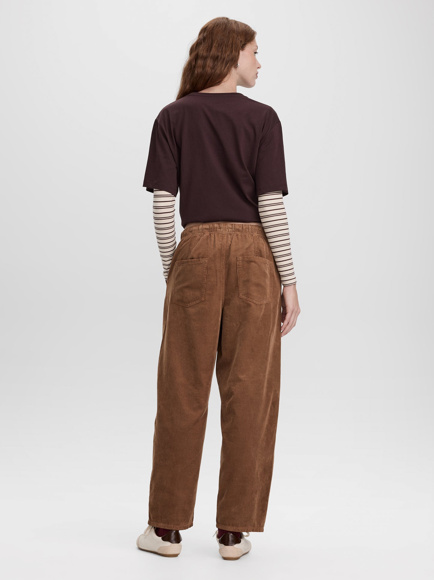High-Rise Barrel Corduroy Pants