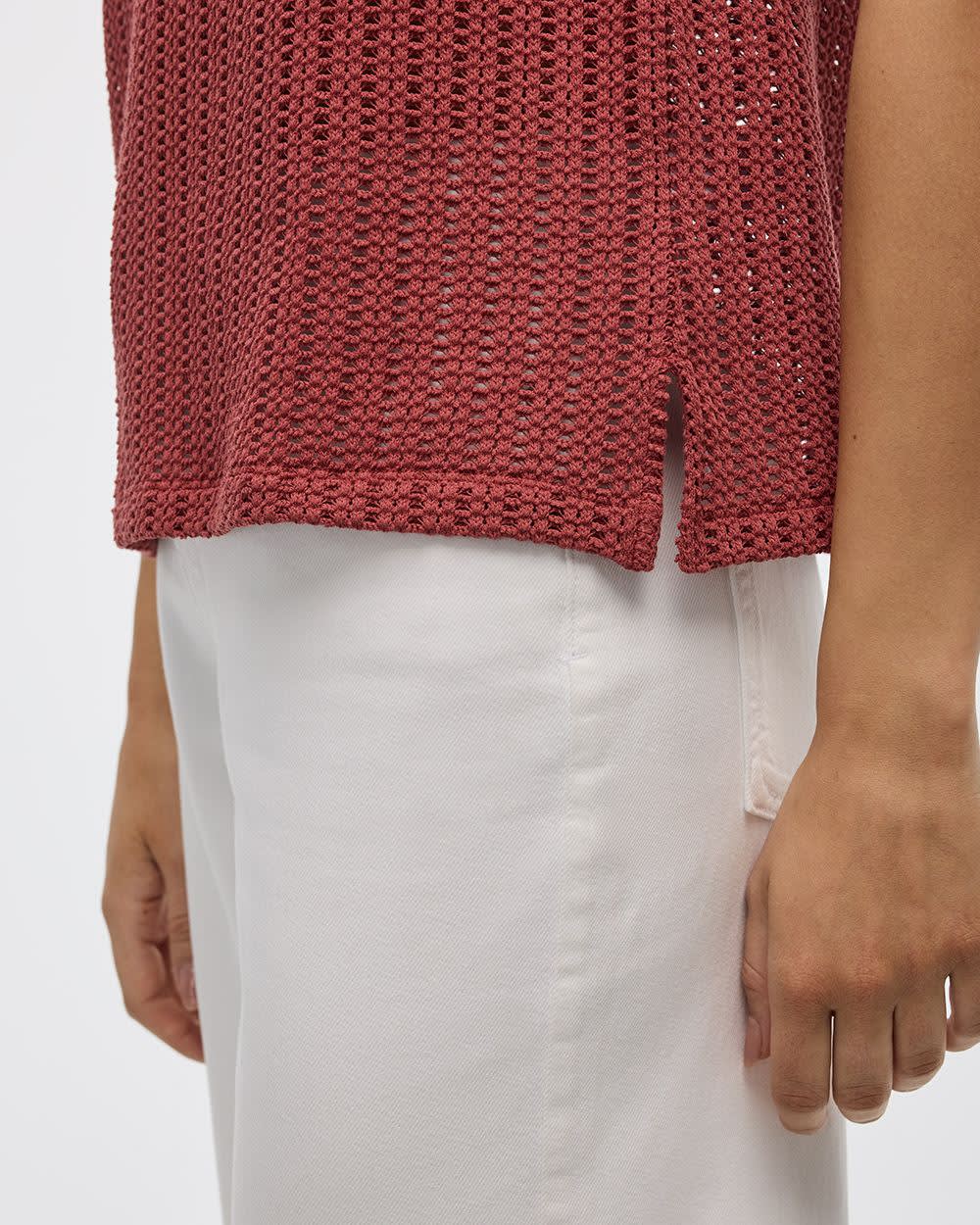 Crew-Neck Crochet Tank