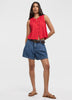 Buttoned-Down Crew-Neck Tank