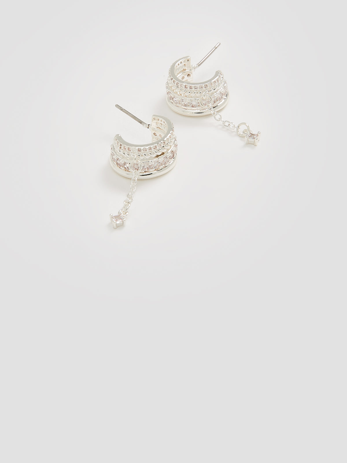 Rhinestone Encrusted Cuff Earrings