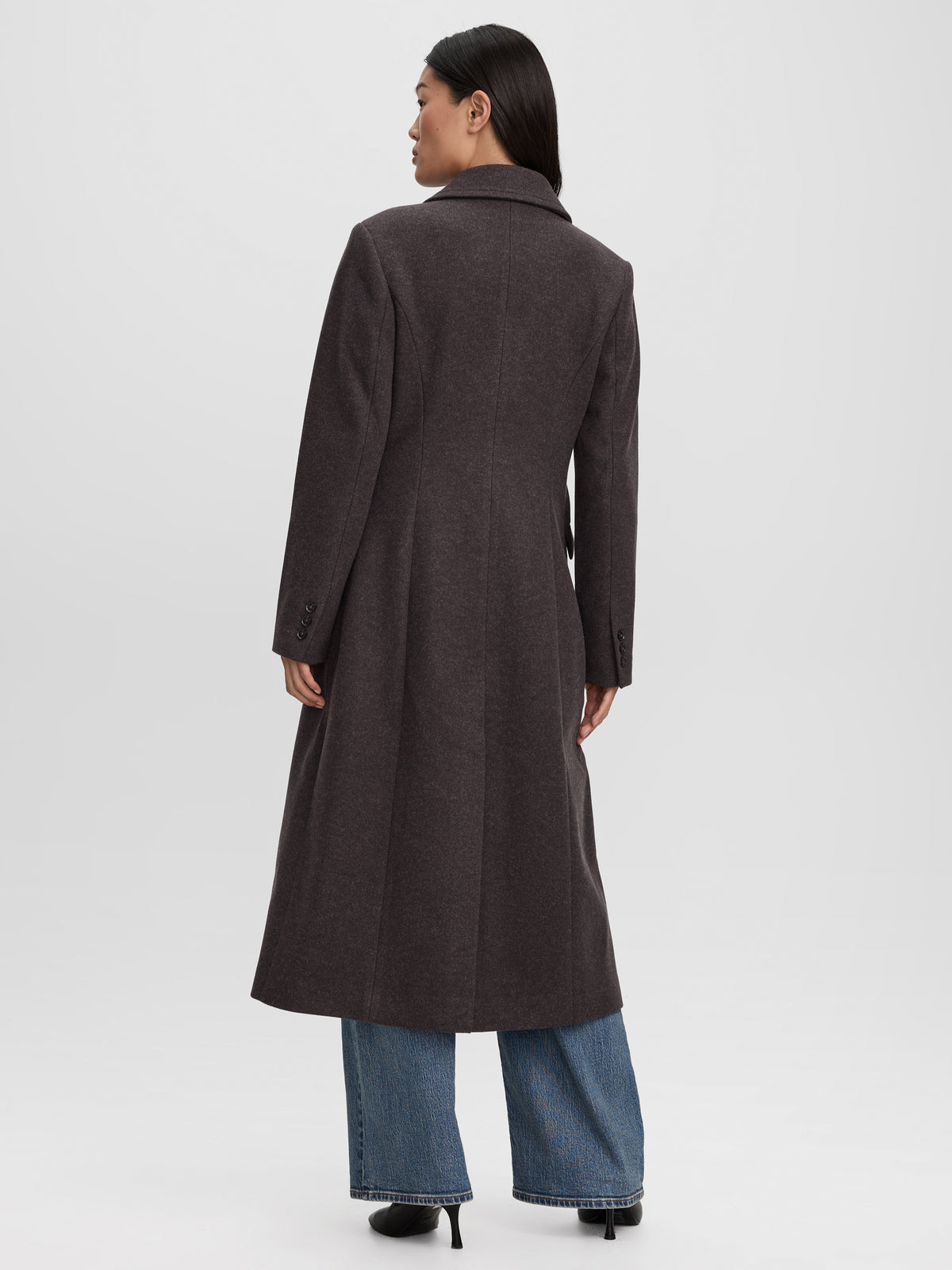 Wool-Blend Long Jacket