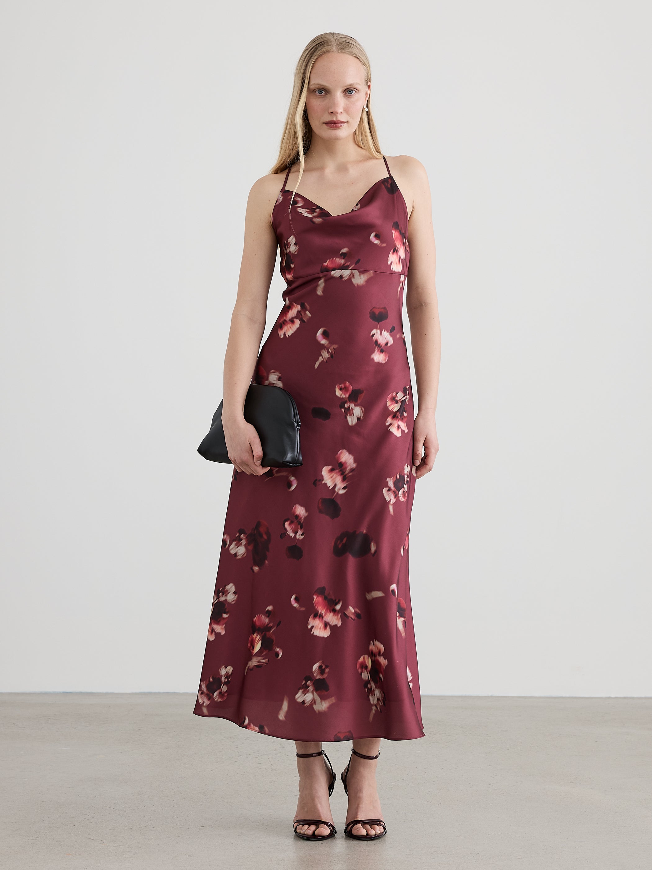 Sleeveless Maxi Dress with Cowl Neckline