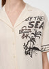 Short-Sleeve Blouse with Pyjama Collar