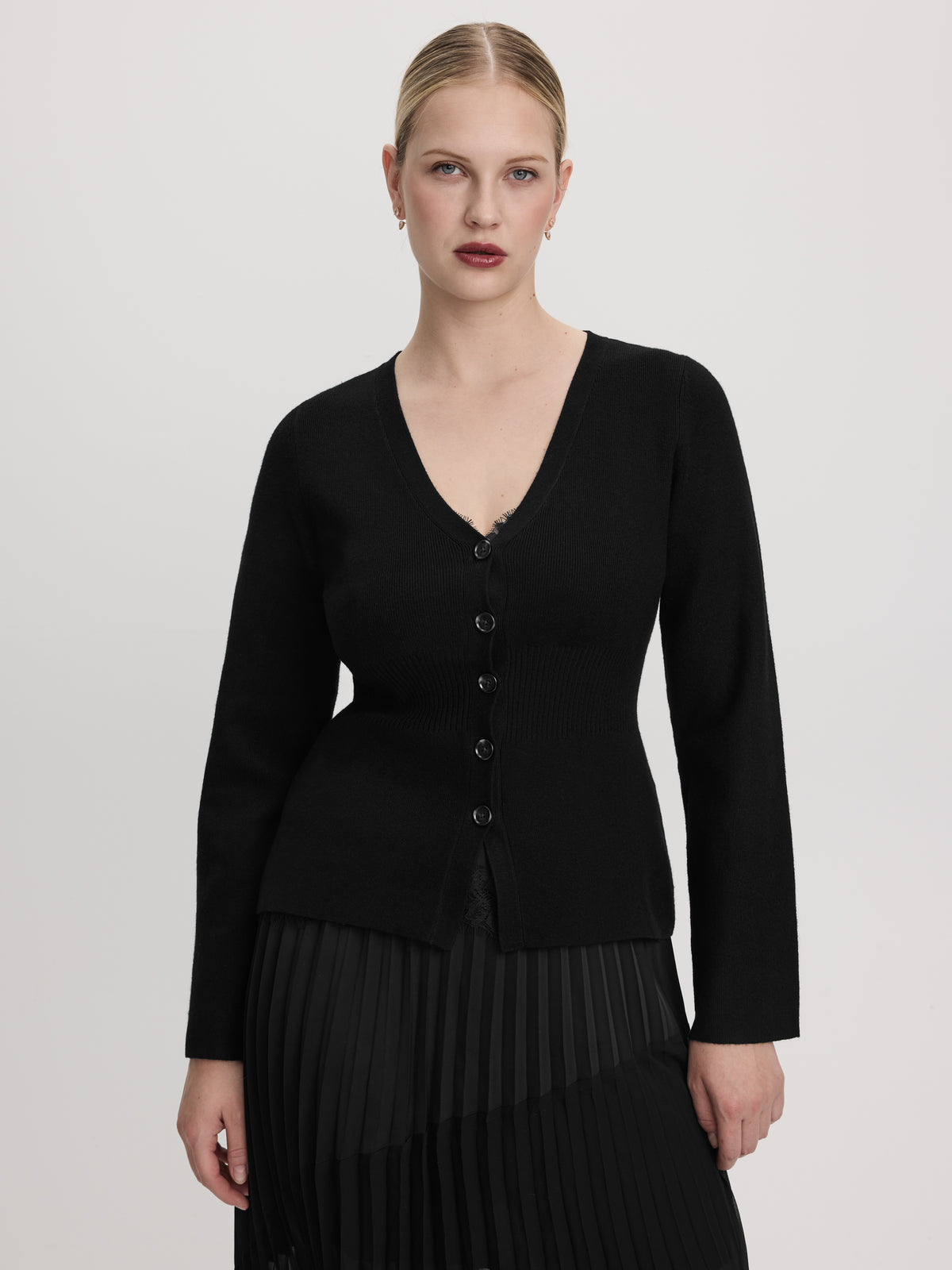 Long-Sleeve V-Neck Cardigan