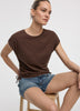 Extended-Sleeve Shirred Tee with Drawstrings