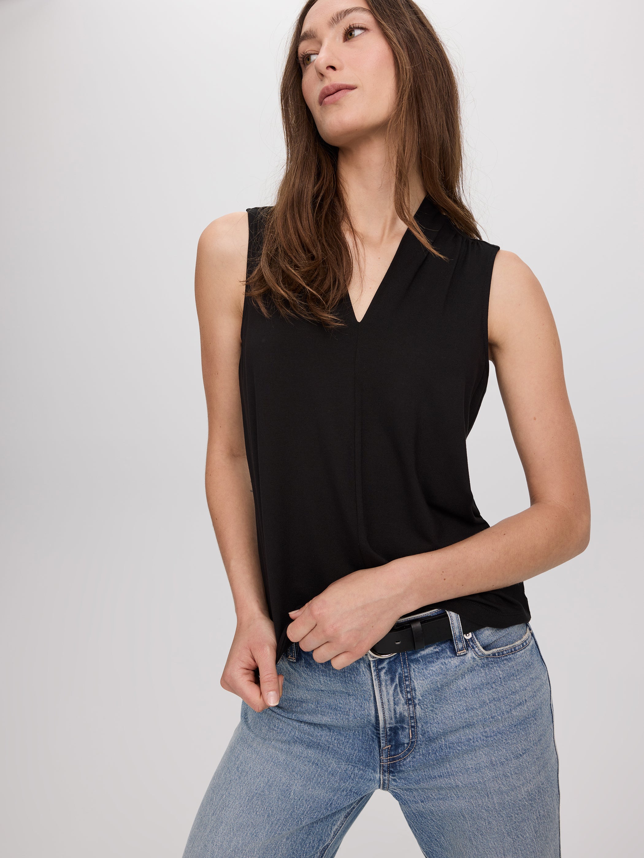 Sleeveless V-Neck Top