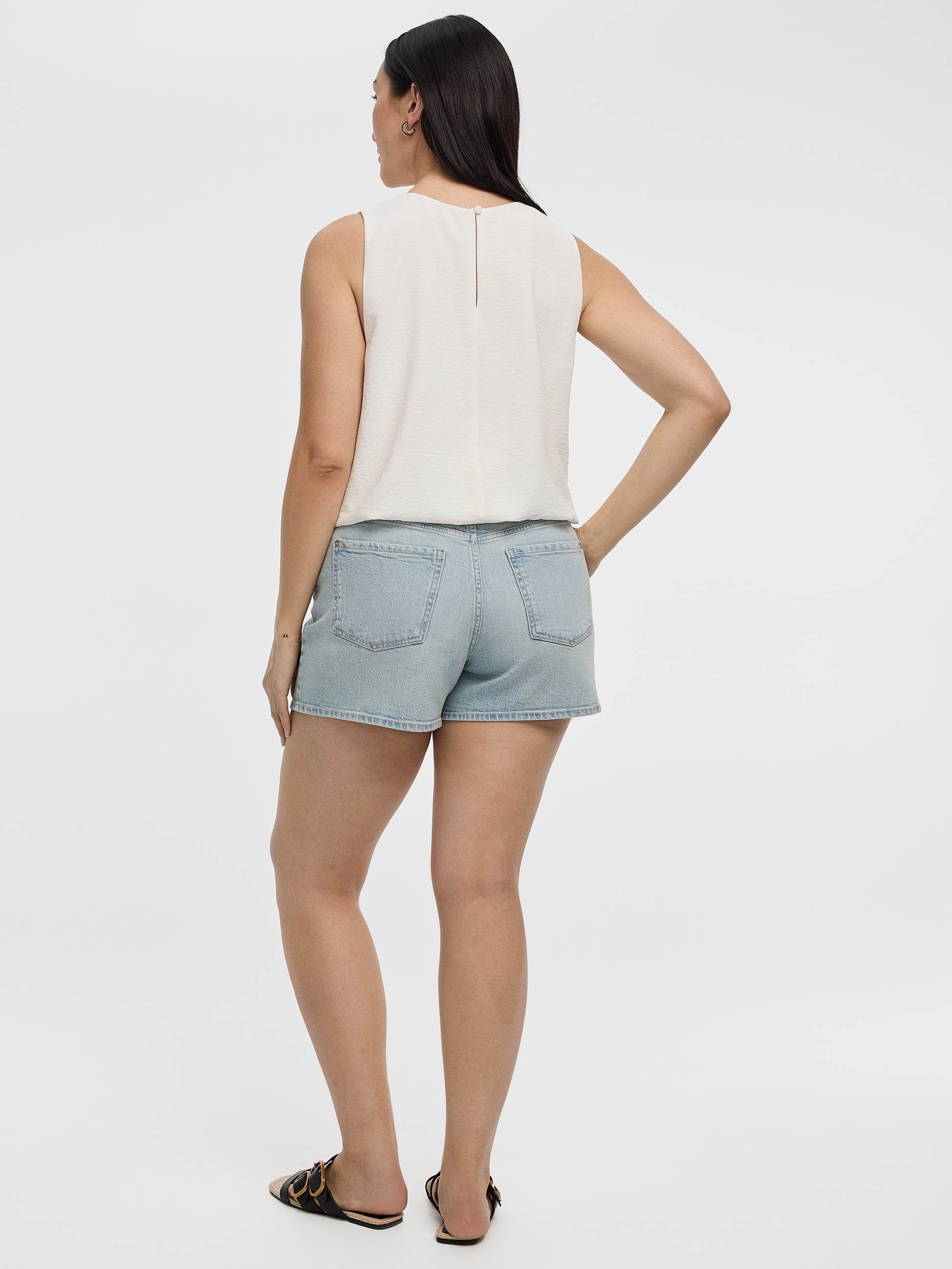 Crew-Neck Tank with Bubble Hem