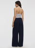 Wide-Leg High-Rise Pull-On Piqué Pant