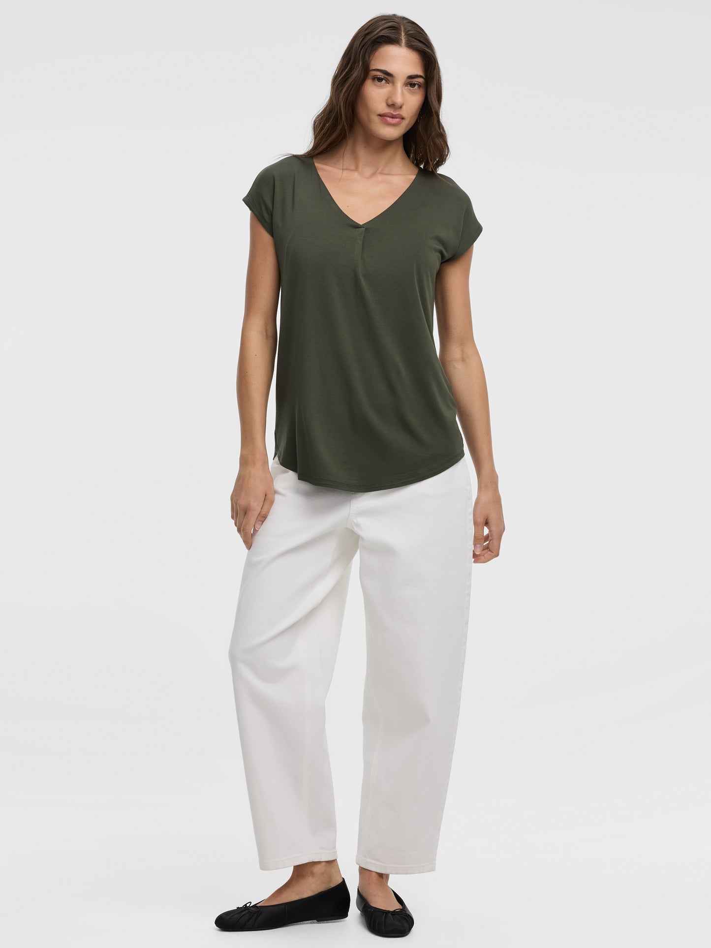Extended-Sleeve V-Neck Tunic