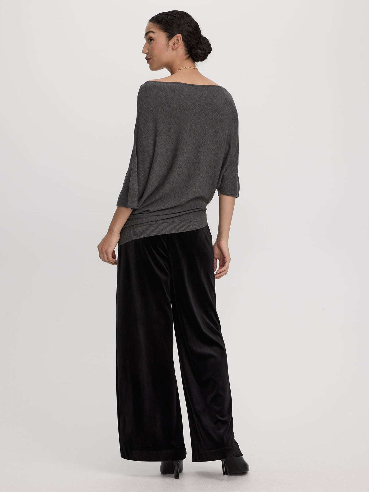 Long-Sleeve Boat-Neck Off-the-Shoulder Top
