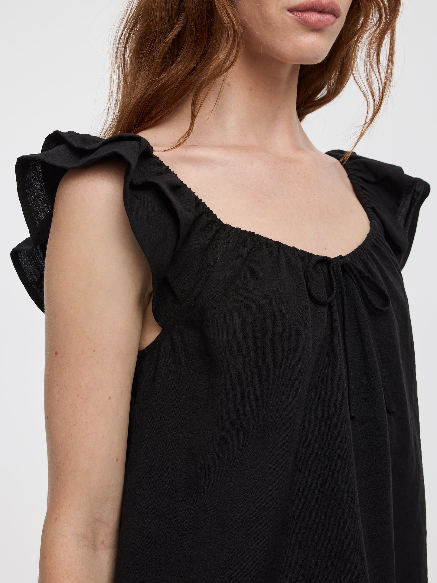 V-Neck Mini Dress with Ruffles