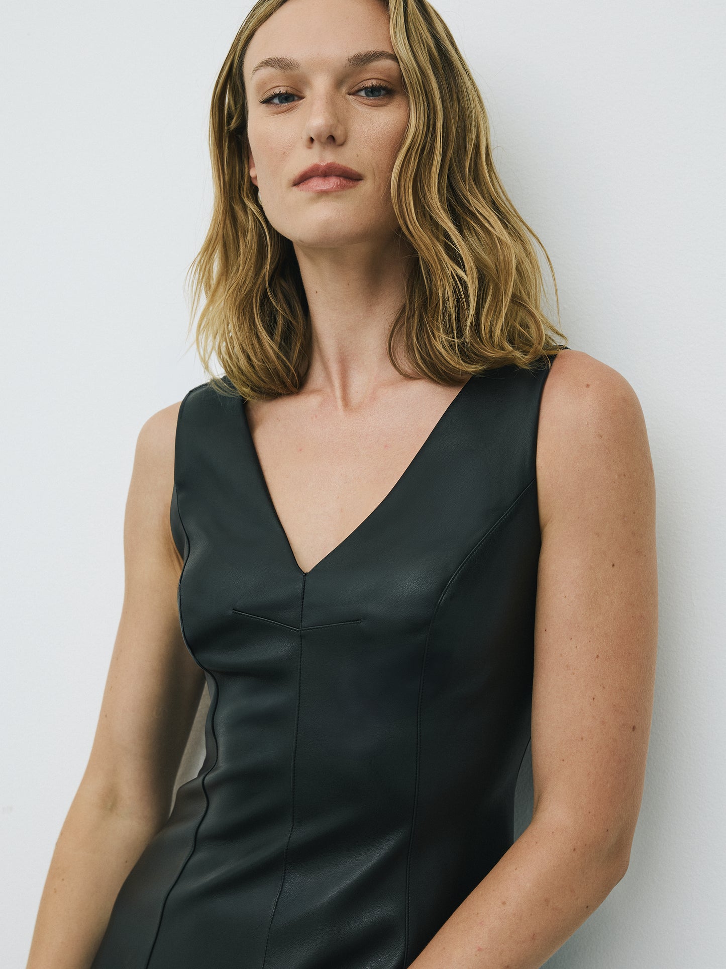 Faux Leather Mini Dress