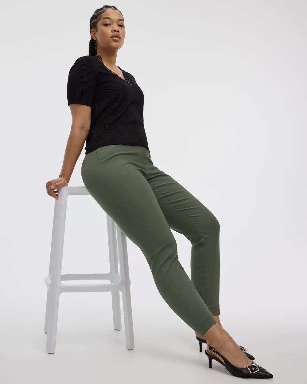Slim-Leg High-Rise Ankle Pant - The Iconic (R)