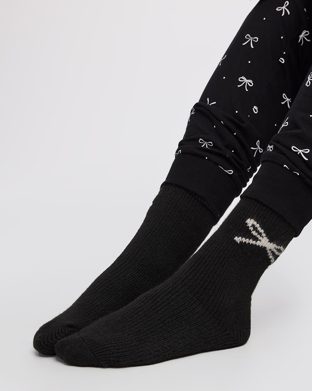 Winter Socks with Bow at Hem